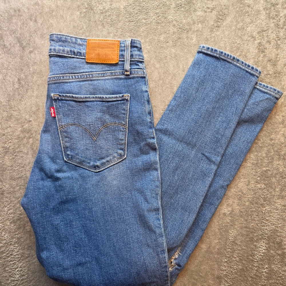 Levi's 721 High Rise Skinny Jeans Womens 29x30 Blue Medium Wash Premium Big E